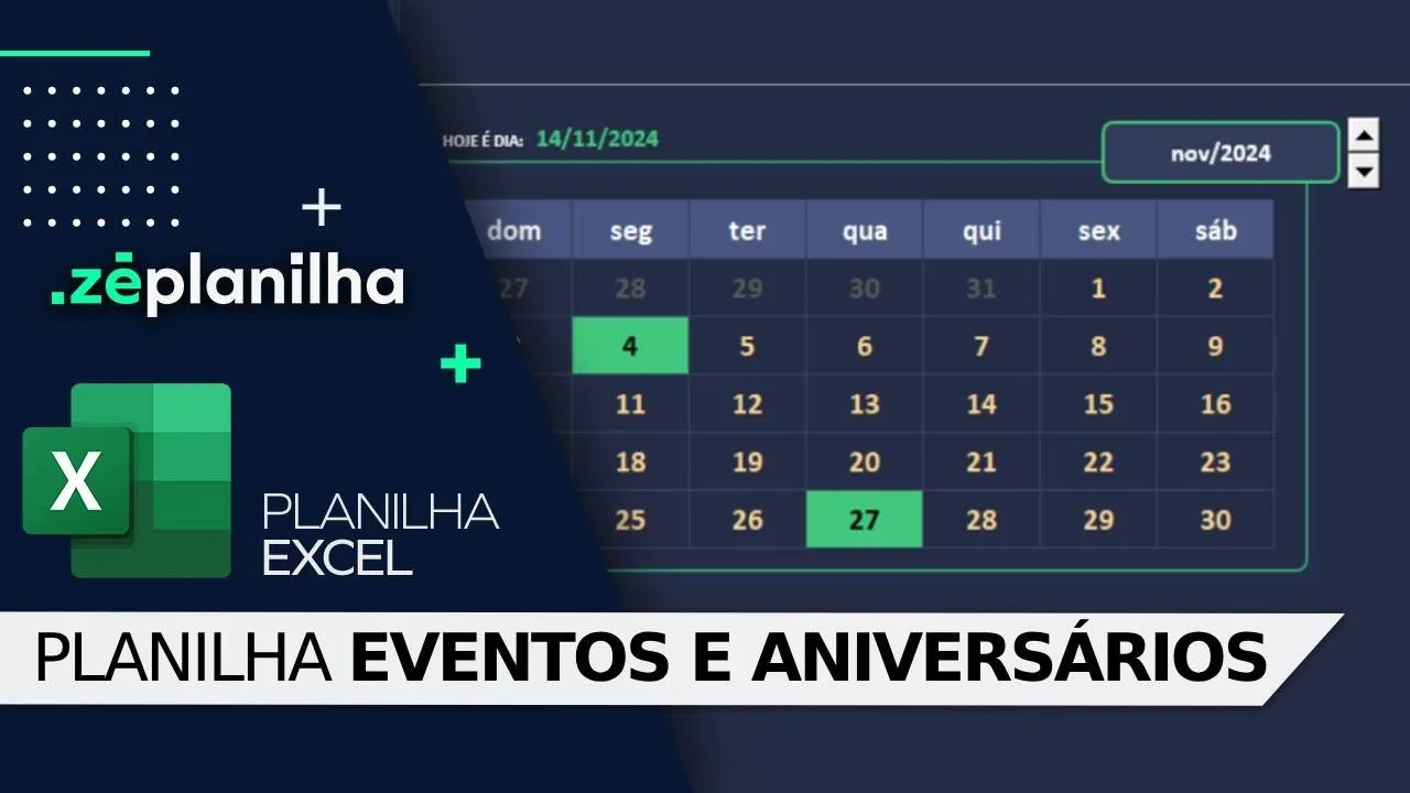 Planilha para Eventos e Aniversários no Excel Grátis