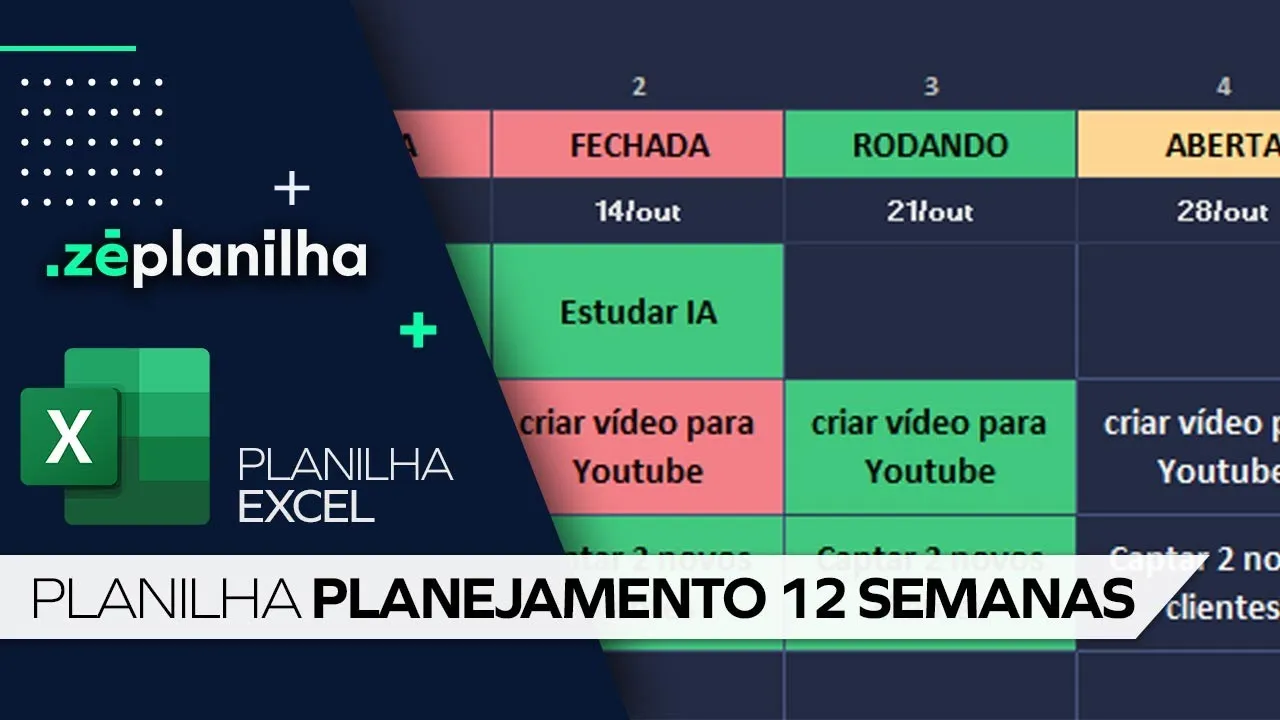 Planilha do Método das 12 Semanas no Excel