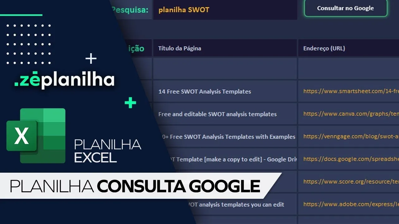 Planilha para Consultar Resultados do Google no Excel (Grátis)