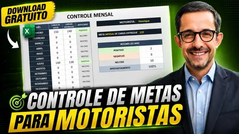 Controle de Metas para Motoristas no Excel: planilha grátis