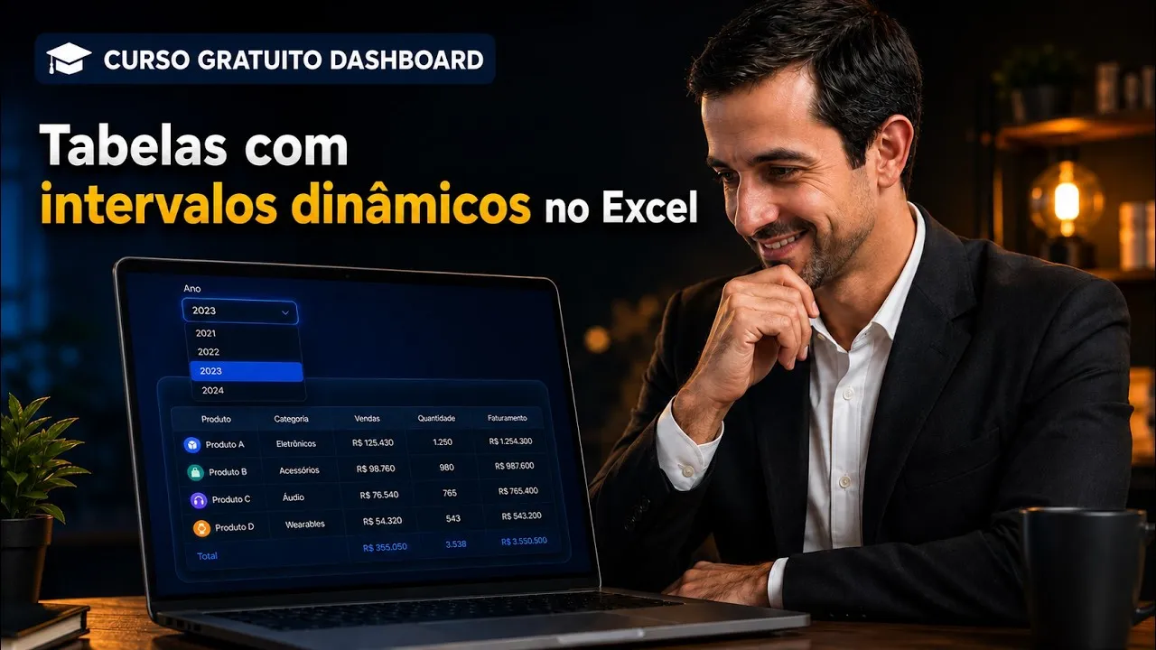 Tabelas com Intervalos Dinâmicos no Excel - Curso Gratuito de Dashboard