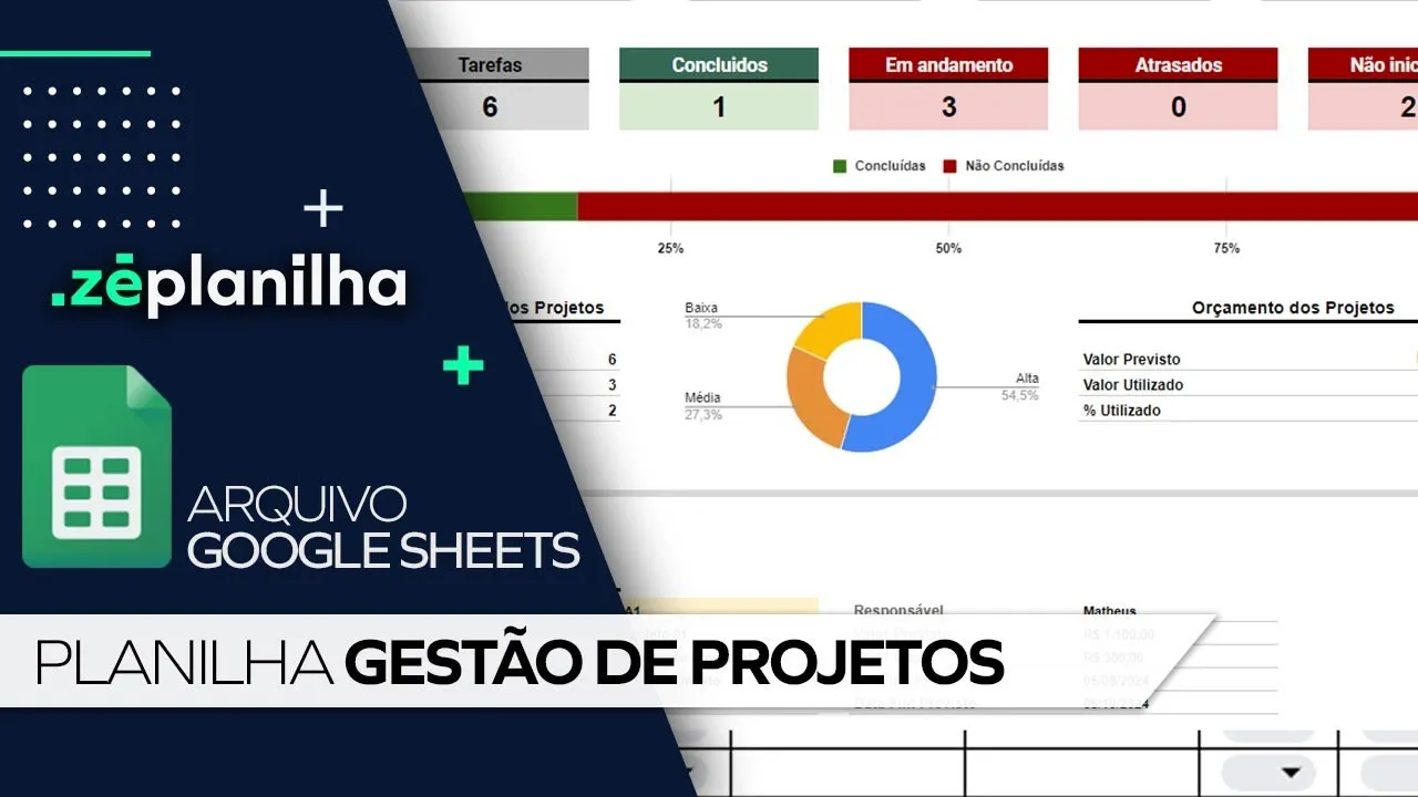 Planilha de Gestão de Projetos Gratuita para Google Sheets