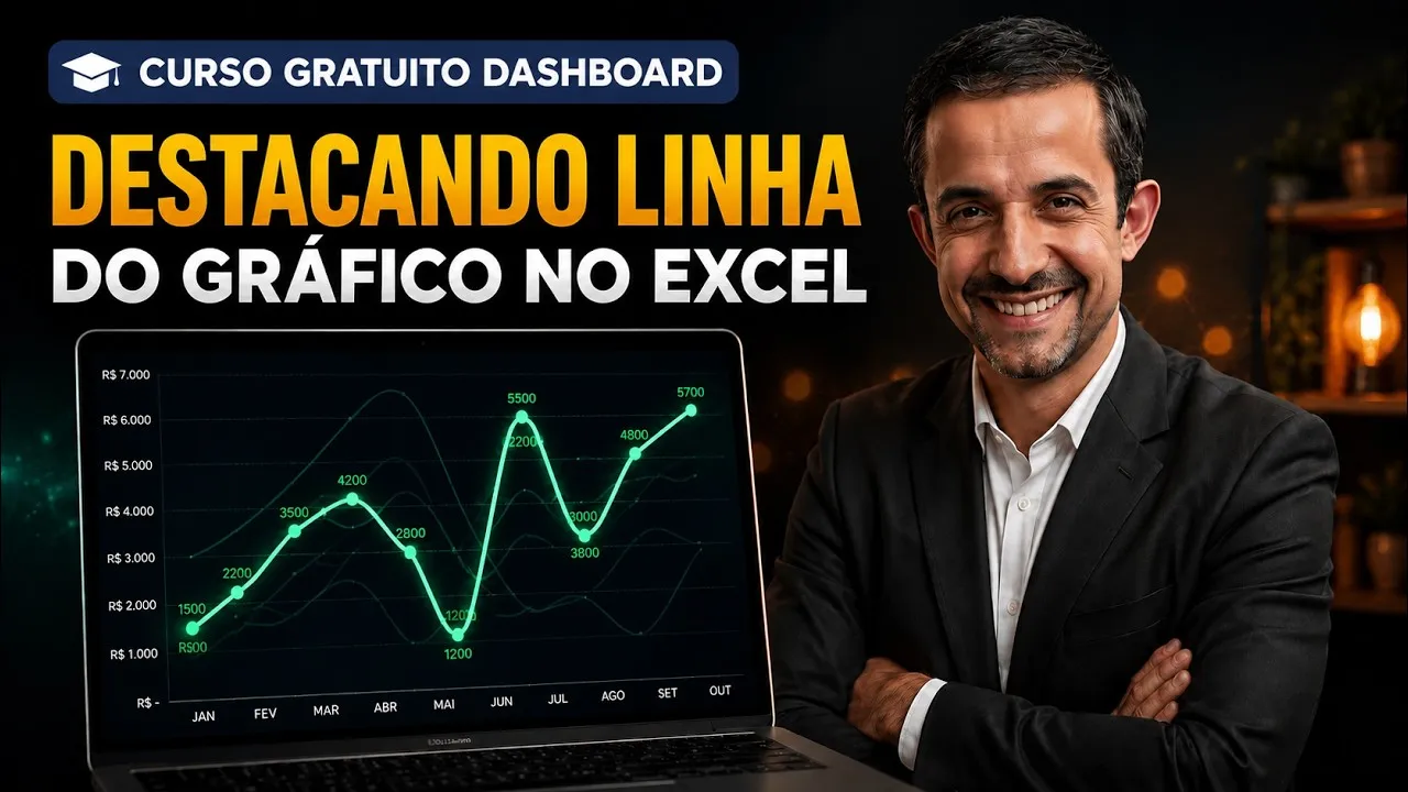 Destacar Linha no Gráfico do Excel com Seletor - Curso Gratuito de Dashboard