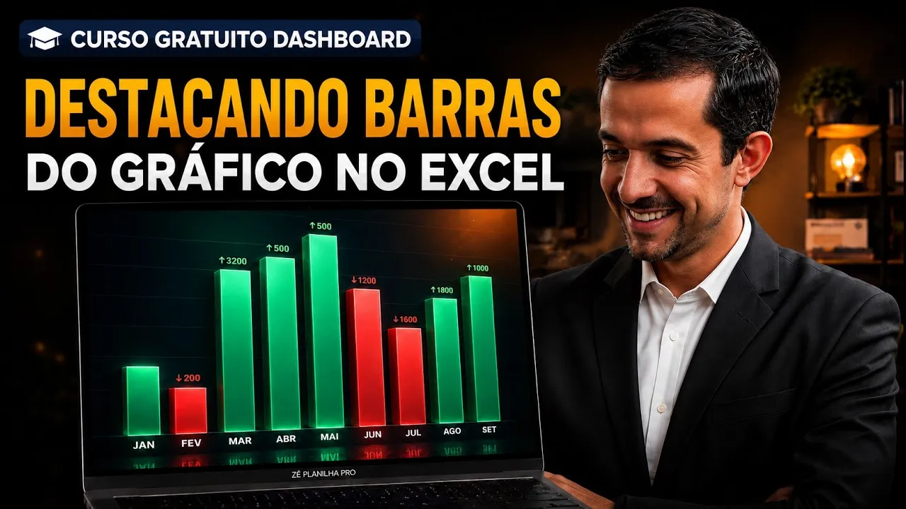 Destacar Barras do Gráfico por Cor no Excel - Curso Gratuito de Dashboard
