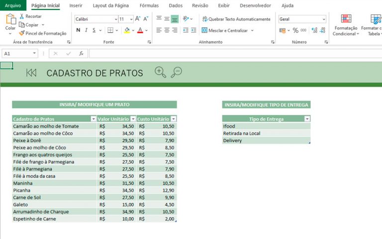 Planilha Para Controle De Restaurante Em Excel Grátis Para Download 3154