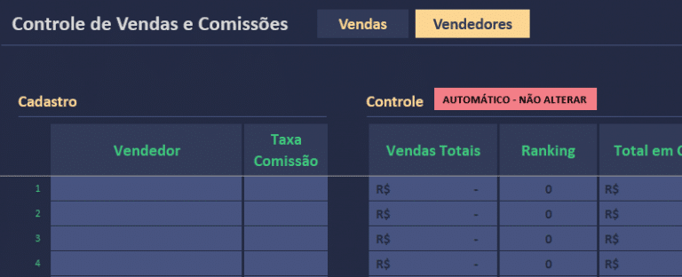 Planilha Comissão de Vendas - Zeplanilha