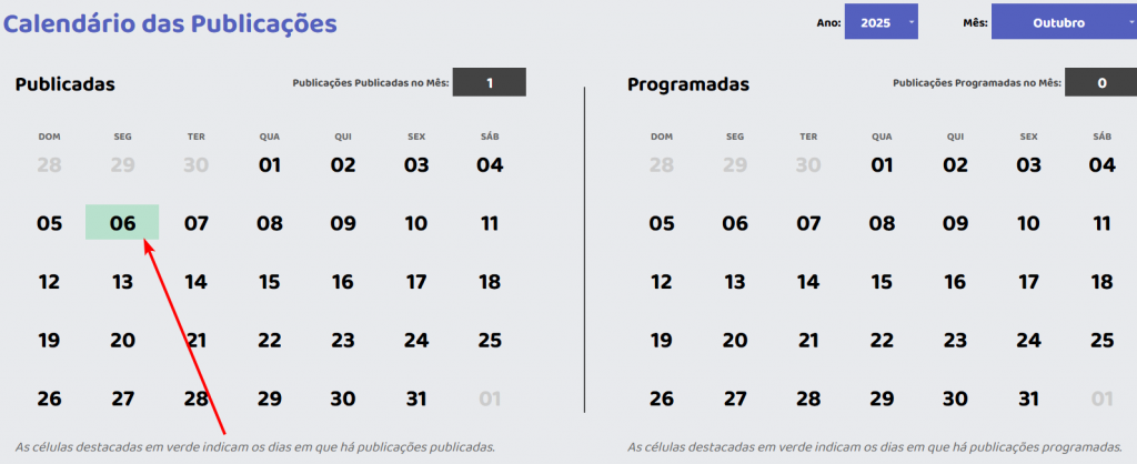 Calendário de Publicação